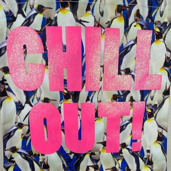 Chill Out Penguin Vinyl Double Handle Tote Bag - Picture 3 of 6